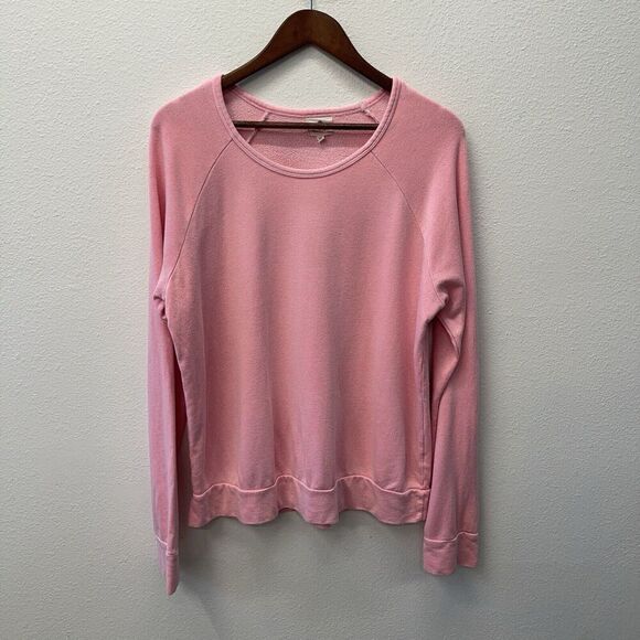 Sundry Sweatshirt Top Womens Size 3/ L Pink Knit Pullover Raglan Oversized Soft - Picture 1 of 7